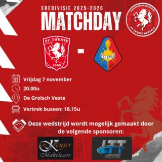 Matchday! Vanavond de thuiswedstrijd tegen Telstar! 💪🏻

De wedstrijdsponsoren zijn De Keujer Makelaars en Lankamp Totaal Techniek