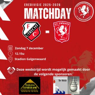 Morgen staat de uitwedstrijd tegen FC Utrecht op het programma!💪🏻

De wedstrijdsponsoren zijn Rietdekkersbedrijf Oosterkamp en Installatiebedrijf Ter Welle.